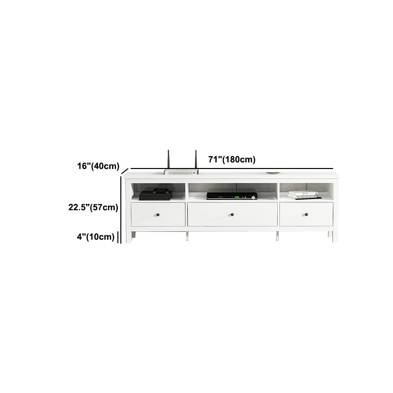 White Contemporary TV Stand Faux Wood TV Cabinet with Drawers Clearhalo 'furn' 'furn_tv_stands_entertainment_centers' 'Furniture' 'Living Room Furniture' 'TV Stands & Entertainment Centers' 'TV Stands & Media Storage Furniture' 'tv_stands_entertainment_centers' 5630947