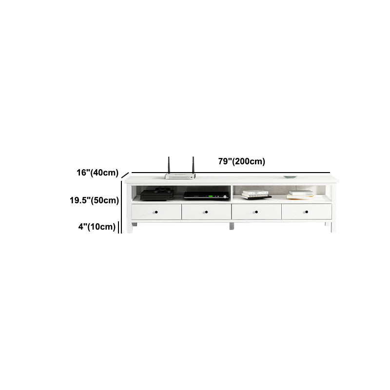 White Contemporary TV Stand Faux Wood TV Cabinet with Drawers Clearhalo 'furn' 'furn_tv_stands_entertainment_centers' 'Furniture' 'Living Room Furniture' 'TV Stands & Entertainment Centers' 'TV Stands & Media Storage Furniture' 'tv_stands_entertainment_centers' 5630948
