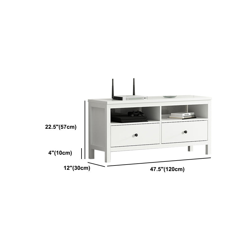 White Contemporary TV Stand Faux Wood TV Cabinet with Drawers Clearhalo 'furn' 'furn_tv_stands_entertainment_centers' 'Furniture' 'Living Room Furniture' 'TV Stands & Entertainment Centers' 'TV Stands & Media Storage Furniture' 'tv_stands_entertainment_centers' 5630949