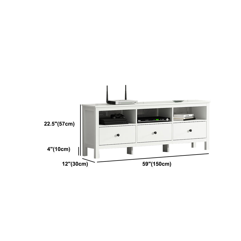 White Contemporary TV Stand Faux Wood TV Cabinet with Drawers Clearhalo 'furn' 'furn_tv_stands_entertainment_centers' 'Furniture' 'Living Room Furniture' 'TV Stands & Entertainment Centers' 'TV Stands & Media Storage Furniture' 'tv_stands_entertainment_centers' 5630950