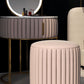 2 Pieces Make-up Vanity Stool Set Luxurious Table with Stone Top