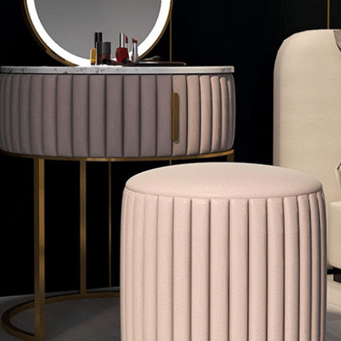 2 Pieces Make-up Vanity Stool Set Luxurious Table with Stone Top