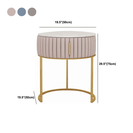 2 Pieces Make-up Vanity Stool Set Luxurious Table with Stone Top