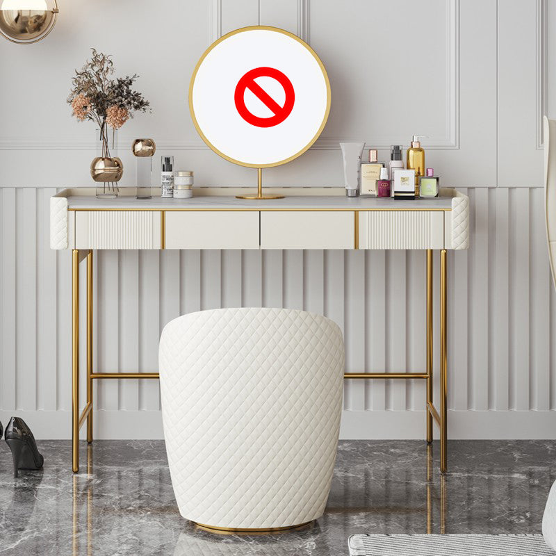 2 Schubladen Eitelkeitssatz mit Stuhl 30,7 "Hochmetall -Schminktisch