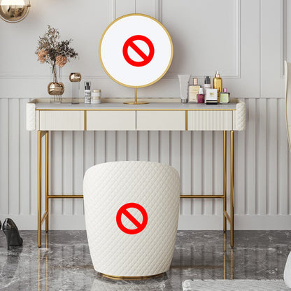 2 Schubladen Eitelkeitssatz mit Stuhl 30,7 "Hochmetall -Schminktisch