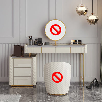 5 Speicherschubladen Eitelkeitssatz gerade Füße Kommode mit gepolstertem Hocker