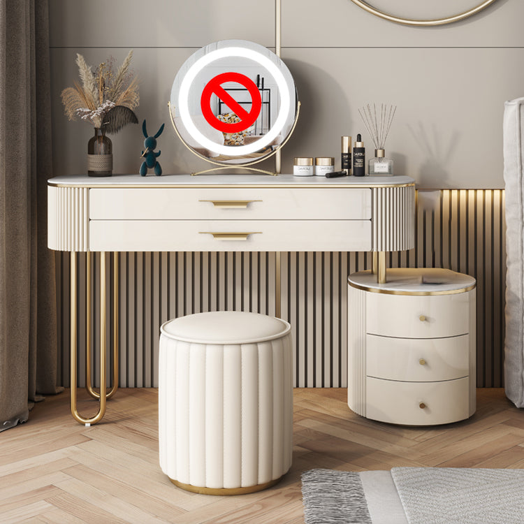 Stone Top Make -up Eitelkeit Metall und technischer Holzverkederstisch