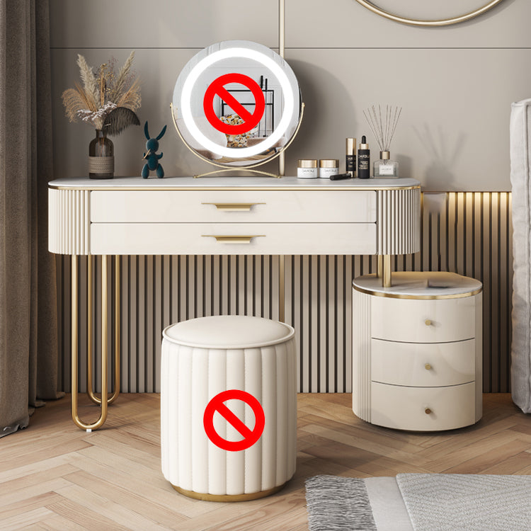 Stone Top Make -up Eitelkeit Metall und technischer Holzverkederstisch