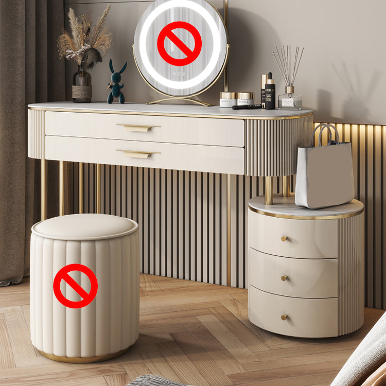 Stone Top Make -up Eitelkeit Metall und technischer Holzverkederstisch