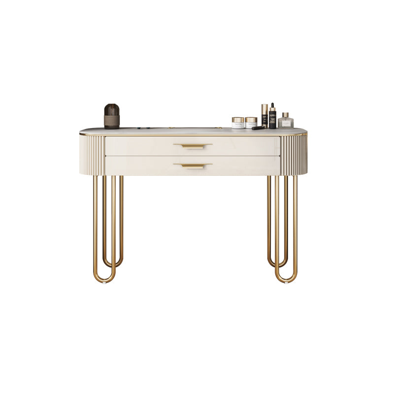 Stone Top Make -up Eitelkeit Metall und technischer Holzverkederstisch