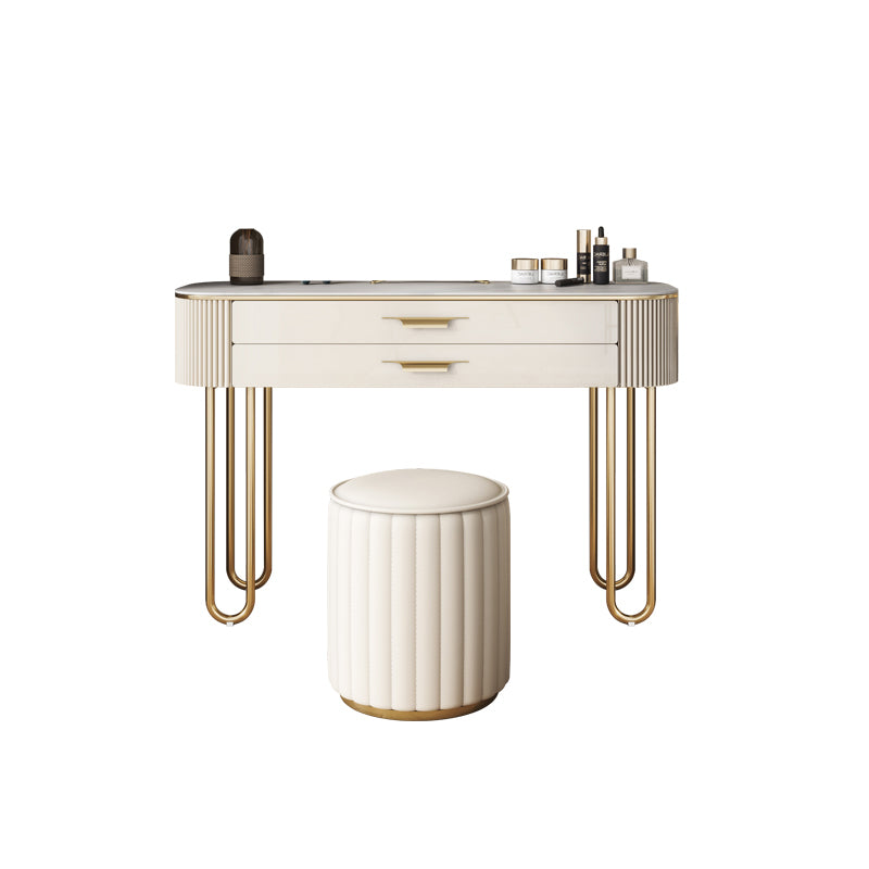 Stone Top Make -up Eitelkeit Metall und technischer Holzverkederstisch