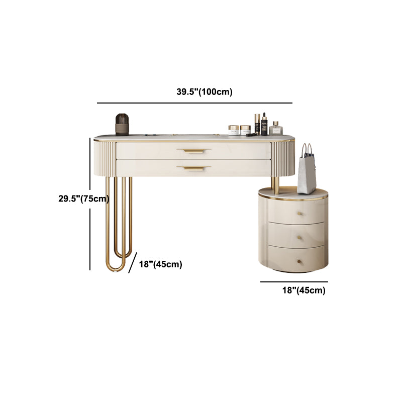 Stone Top Make -up Eitelkeit Metall und technischer Holzverkederstisch