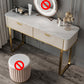 Beige Make-up Vanity Metal Dressing Table Stool Set with Drawers Makeup Vanity 47"L x 18"W x 30"H 2 Clearhalo 'Bedroom Furniture' 'furn' 'furn_makeup_vanities' 'Furniture' 'Makeup Vanities' 'makeup_vanities' 5631070