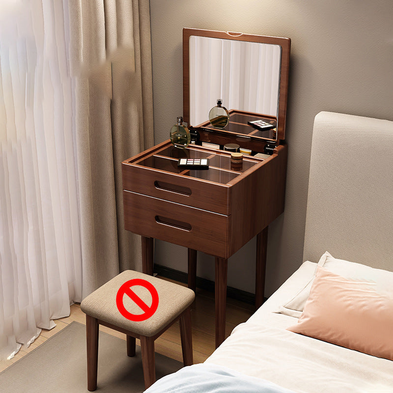 Set di vanità a fogli mobili in legno massiccio set di sgabelli da scrivania a specchio