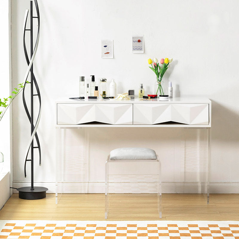 Modern Makeup Dressing Table Stool Set with 1/2 Storage Drawers Clearhalo 'Bedroom Furniture' 'furn' 'furn_makeup_vanities' 'Furniture' 'Makeup Vanities' 'makeup_vanities' 5631180