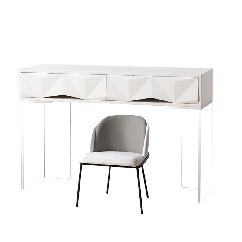 Modern Makeup Dressing Table Stool Set with 1/2 Storage Drawers Makeup Vanity & Stools Black Clearhalo 'Bedroom Furniture' 'furn' 'furn_makeup_vanities' 'Furniture' 'Makeup Vanities' 'makeup_vanities' 5631192