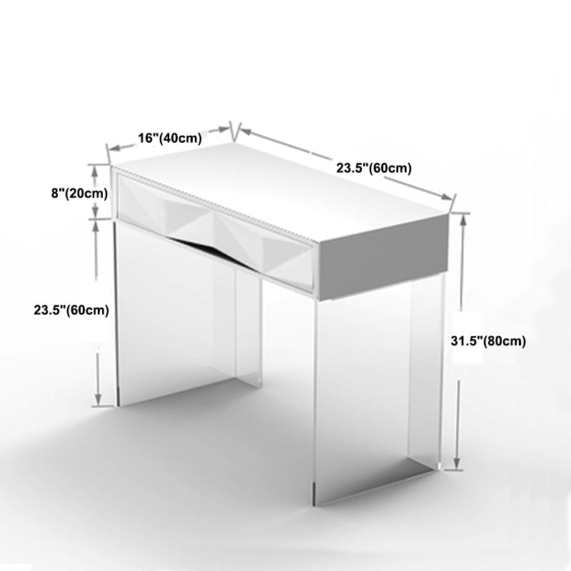 Modern Makeup Dressing Table Stool Set with 1/2 Storage Drawers Clearhalo 'Bedroom Furniture' 'furn' 'furn_makeup_vanities' 'Furniture' 'Makeup Vanities' 'makeup_vanities' 5631199