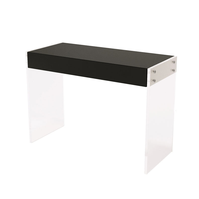 Moderne technische Holz -Make -up -Schminktischhocker Schwarz/ Weiß