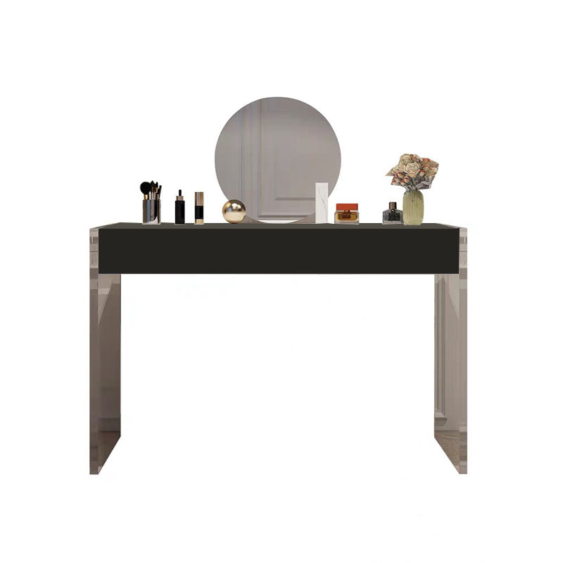 Moderne technische Holz -Make -up -Schminktischhocker Schwarz/ Weiß