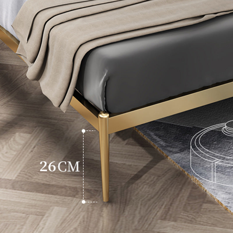 Glam Metal Panel Standard Bed, Beveled Upholstered Headboard Bed Clearhalo 'Bedroom Furniture' 'Beds' 'furn' 'furn_beds' 'Furniture' 5631276