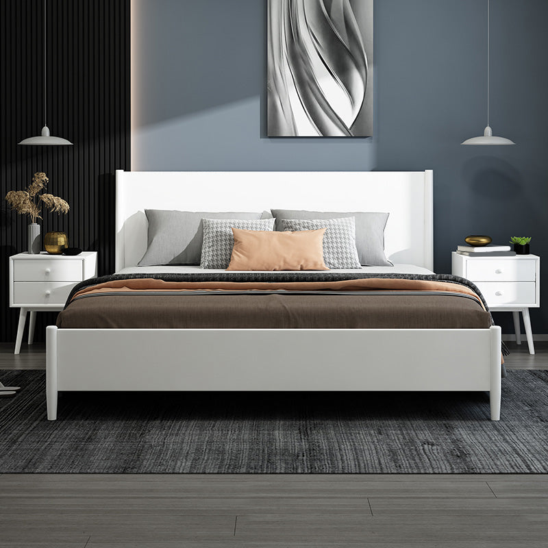 Scandinavian Wooden Panel Standard Bed with Rectangular Headboard Clearhalo 'Bedroom Furniture' 'Beds' 'furn' 'furn_beds' 'Furniture' 5631280