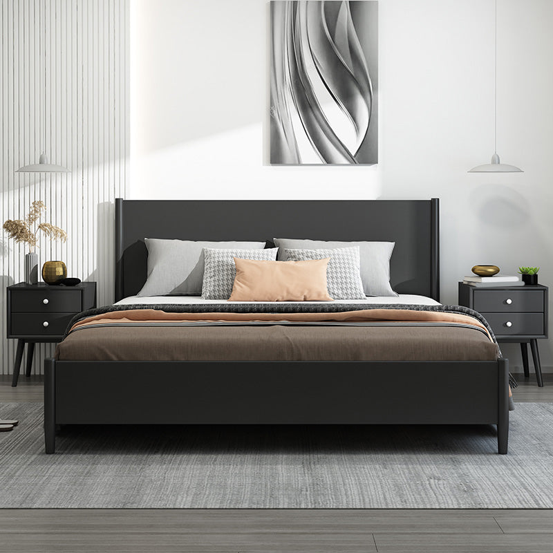 Scandinavian Wooden Panel Standard Bed with Rectangular Headboard Clearhalo 'Bedroom Furniture' 'Beds' 'furn' 'furn_beds' 'Furniture' 5631283