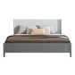 Scandinavian Wooden Panel Standard Bed with Rectangular Headboard Grey Clearhalo 'Bedroom Furniture' 'Beds' 'furn' 'furn_beds' 'Furniture' 5631285