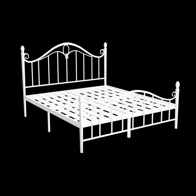 Cama estándar arqueada en metal industrial, cama de cabecera de marco abierto