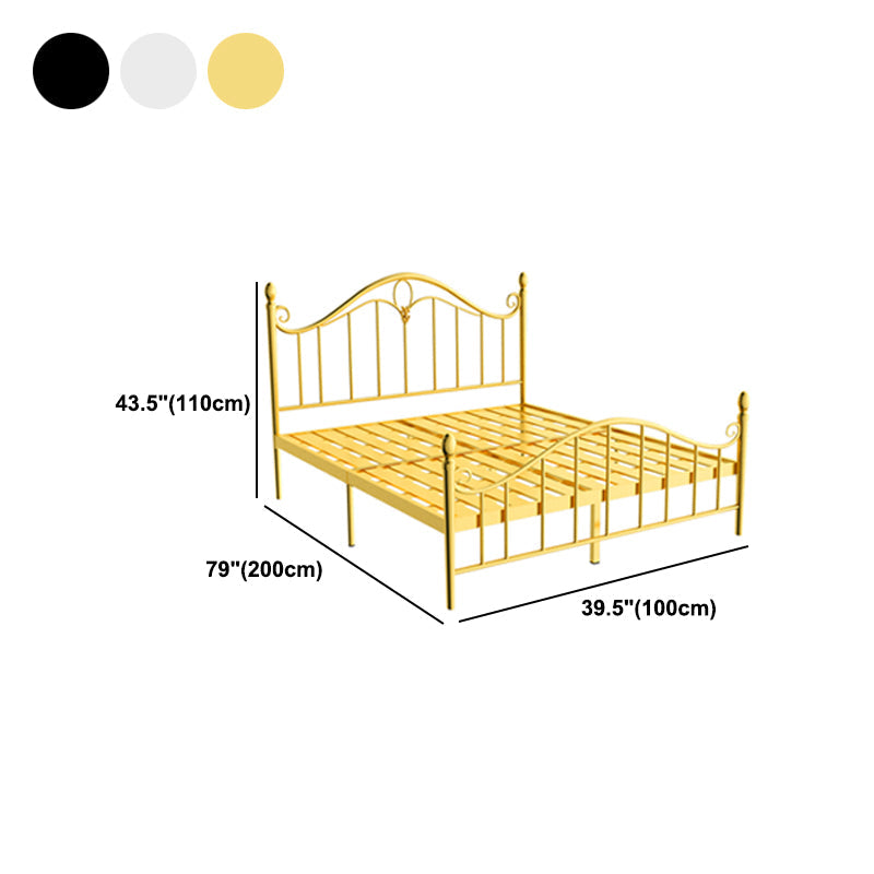 Cama estándar arqueada en metal industrial, cama de cabecera de marco abierto