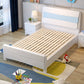 Contemporary Wood Panel Standard Bed, Rectangular Headboard Bed