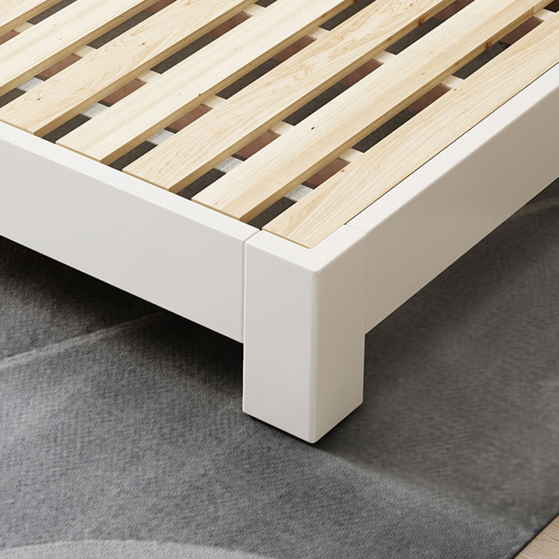 Scandinavian Wood Platform Solid Color Standard Bed for Bedroom