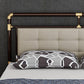Industrial Metal Standard Bed, Open-Frame Rectangular Headboard Bed