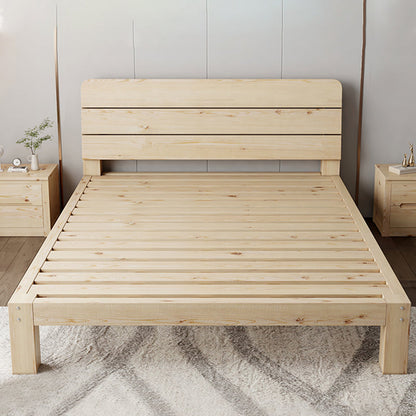 Cama estándar de madera escandinava, lecho de cabecera rectangular