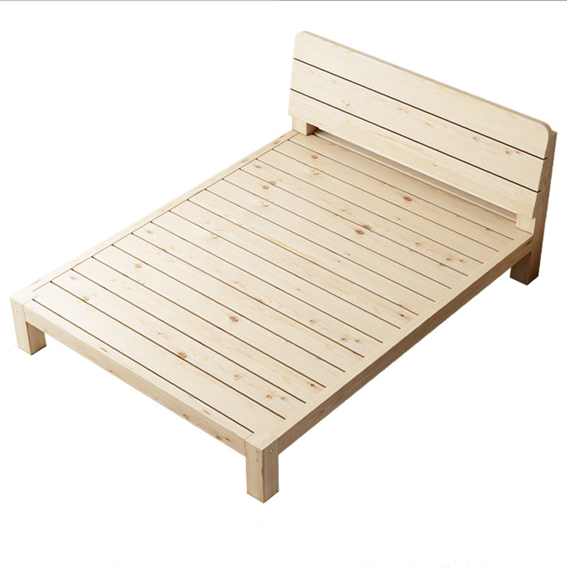 Cama estándar de madera escandinava, lecho de cabecera rectangular