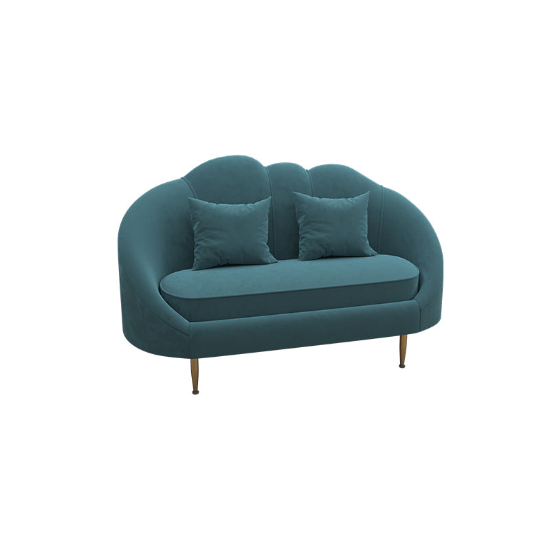 Velvet Peiger Armsofa zeitgenössisch mit genähtem Kissen zurück für die Wohnung