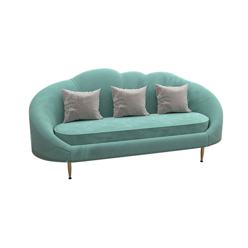 Velvet Peiger Armsofa zeitgenössisch mit genähtem Kissen zurück für die Wohnung