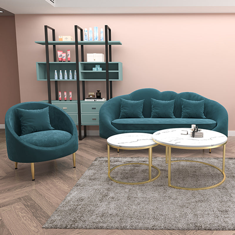 Velvet Peiger Armsofa zeitgenössisch mit genähtem Kissen zurück für die Wohnung