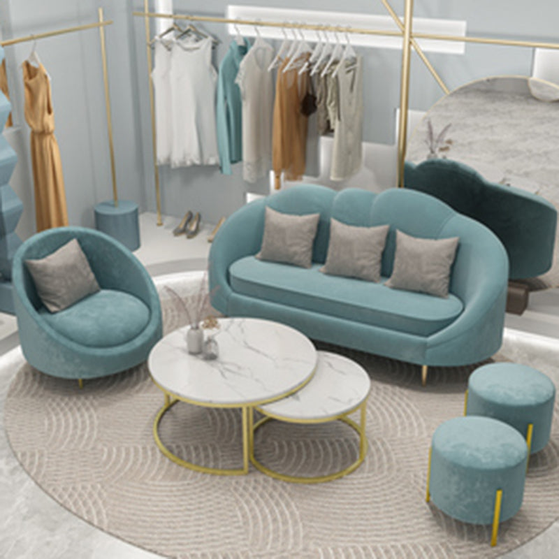 Velvet Peiger Armsofa zeitgenössisch mit genähtem Kissen zurück für die Wohnung