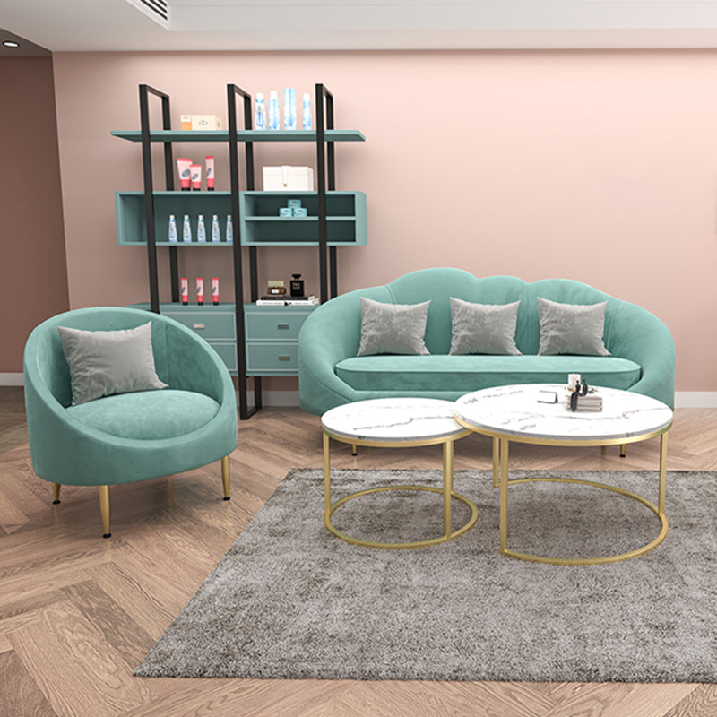 Velvet Peiger Armsofa zeitgenössisch mit genähtem Kissen zurück für die Wohnung