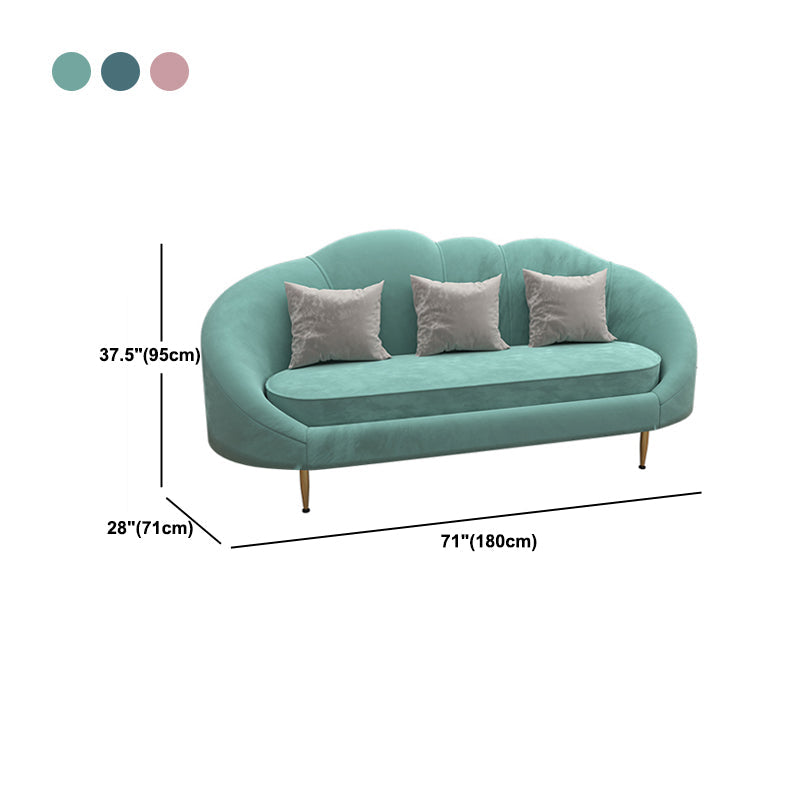 Velvet Peiger Armsofa zeitgenössisch mit genähtem Kissen zurück für die Wohnung