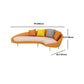 Faux Leather Sloped Arm Sofa Contemporary Curved Sofa in Orange