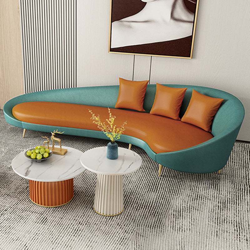 Divano curvo in finta pelle con braccio inclinata per soggiorno 33,47 "di alto livello