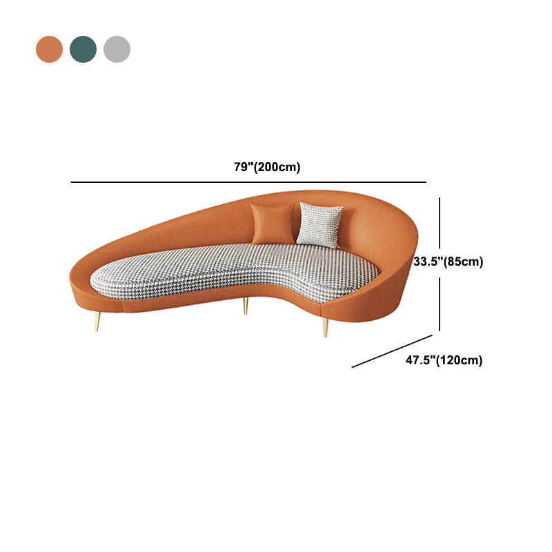 Divano curvo in finta pelle con braccio inclinata per soggiorno 33,47 "di alto livello