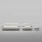 Contemporary 27.5" H White Wool Pillow Top Arm Sofa For Living Room