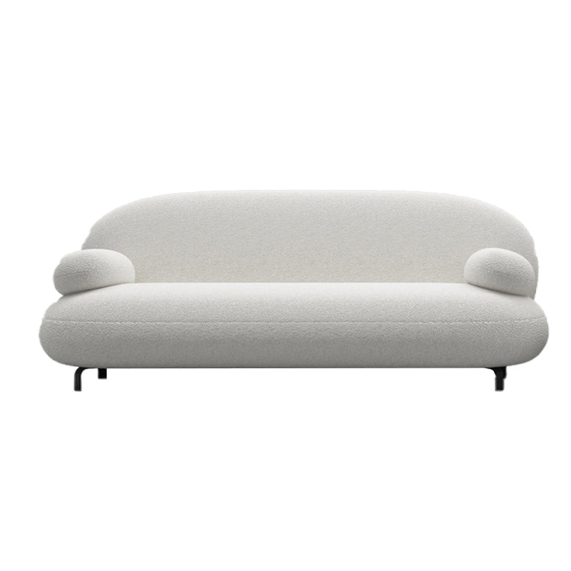 Contemporary 27.5" H White Wool Pillow Top Arm Sofa For Living Room