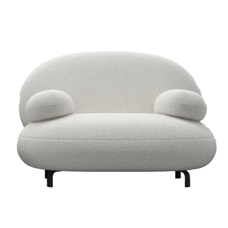 Contemporary 27.5" H White Wool Pillow Top Arm Sofa For Living Room