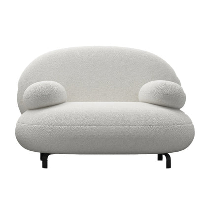 Contemporary 27.5" H White Wool Pillow Top Arm Sofa For Living Room