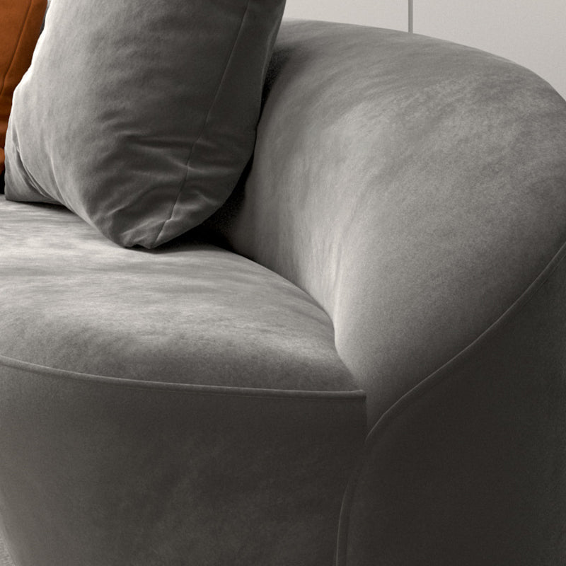 Contemporary Velvet Armless Sofa with Tight Back for Apartment