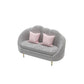 Contemporary Velvet Sofa with Slopped Arm and Tight Back for Apartment 59"L x 25.5"W x 37"H Grey Clearhalo 'furn' 'furn_sofas' 'Furniture' 'Living Room Furniture' 'Sofa' 'sofas' 5631537