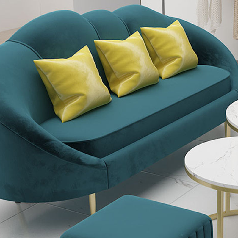 Contemporary Velvet Sofa with Slopped Arm and Tight Back for Apartment Clearhalo 'furn' 'furn_sofas' 'Furniture' 'Living Room Furniture' 'Sofa' 'sofas' 5631540